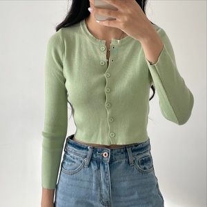 Green cardigan